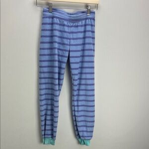 L.L. Bean Fleece Joggers Baselayer Sweatpants Striped Girls 10 - 12 Cozy Warm